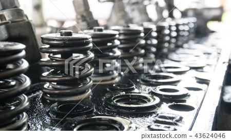 close up gear wheel rotate concept. spare part 43624046