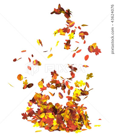 Autumn leaves isolated on white background 3D illustration Autumn leaves isolated on white background 3D illustration 43624076