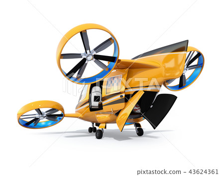 黃色寄生蟲出租汽車的後方圖像在白色背景的 43624361