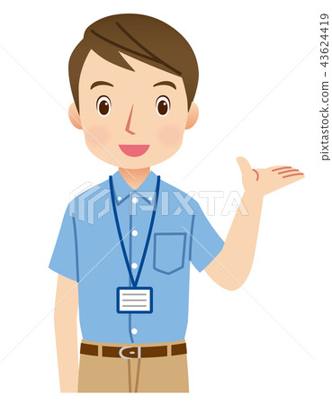 Young male staff facial expression Young male staff facial expression 43624419