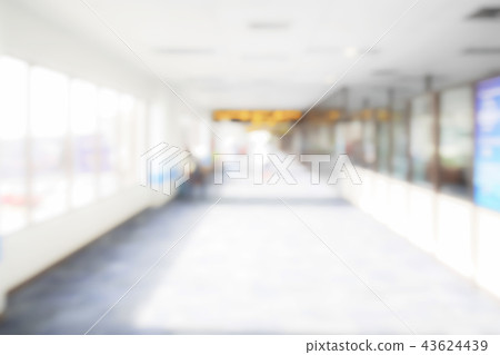 Defocus background empty walk way in airport 43624439