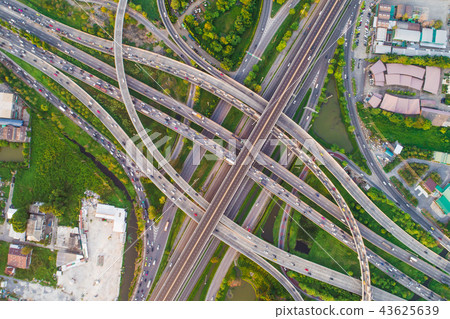 Intersection infinity sign traffic road with car 43625639