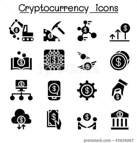 Cryptocurrency icon set 43626867