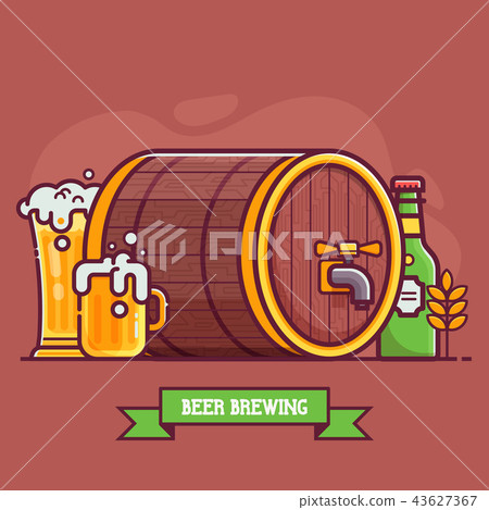 Traditional Beer Brewing Concept Card Traditional Beer Brewing Concept Card 43627367