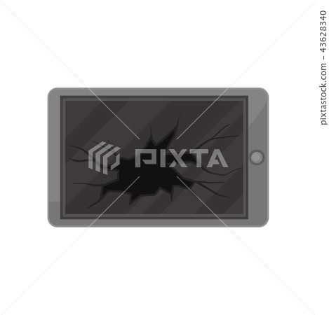 Broken tablet, damaged electronic device vector Illustration on a white background 43628340