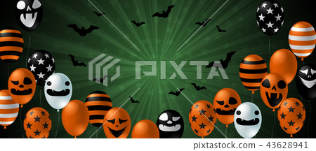 Halloween background with scary balloon design 43628941