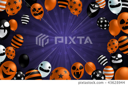 Halloween background with scary balloon design 43628944