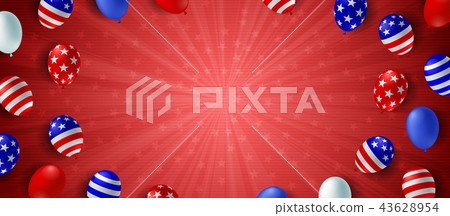 American flag balloon background poster banner 43628954
