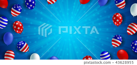 American flag balloon background poster banner 43628955