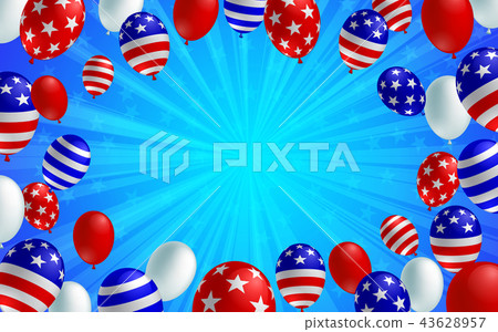 American flag balloon background poster banner 43628957