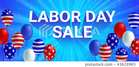 Labor day Sale American flag balloon poster 43628965