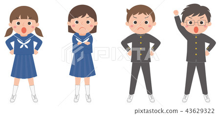 憤怒的學生冬天的衣服 43629322