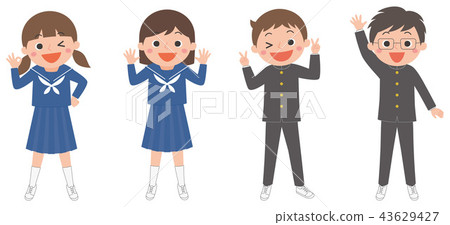 有趣的學生冬天的衣服 43629427