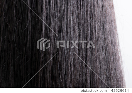 Black hair straight hair close up 43629614