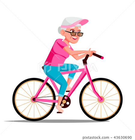 Old lady 2024 on bicycle