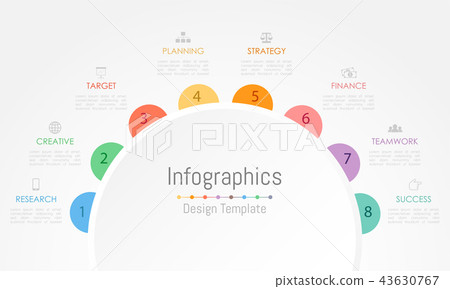 Infographic design elements with 8 options. 43630767
