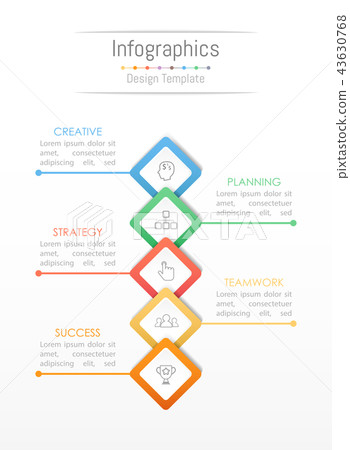 Infographic design elements with 5 options. 43630768