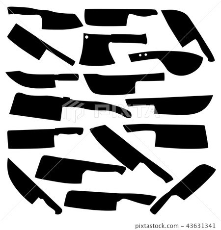 Vector Set Meat Cleaver Knives. Vector Set Meat Cleaver Knives. 43631341