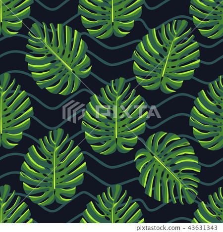 Vector seamless summer exotic floral tropical palm Vector seamless summer exotic floral tropical palm 43631343
