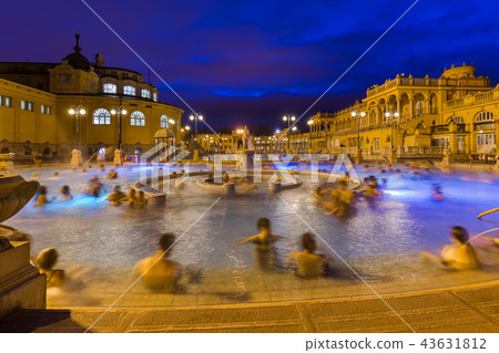 Szechnyi thermal bath spa in Budapest Hungary Szechnyi thermal bath spa in Budapest Hungary 43631812