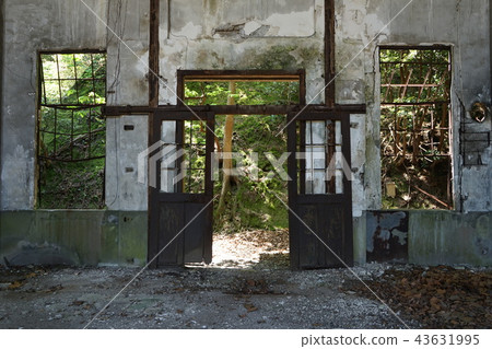 Abandoned power plant site inside Front view Side view 43631995
