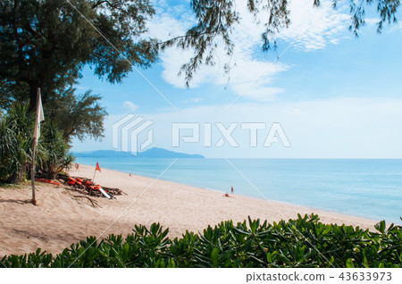 Tropical Phuket turquoise blue sea Mai Khao beach 43633973