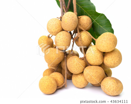 Fresh longan fruits isolated on white background. 43634111