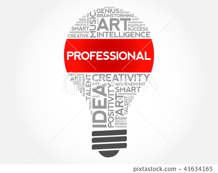 Professional bulb word cloud 43634165
