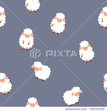 Cute little sheep Seamless Pattern Background. vector illustration. Cute little sheep Seamless Pattern Background. vector illustration. 43634309