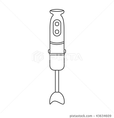 Immersion blender icon in outline style isolated on white background. Kitchen symbol stock vector 43634609