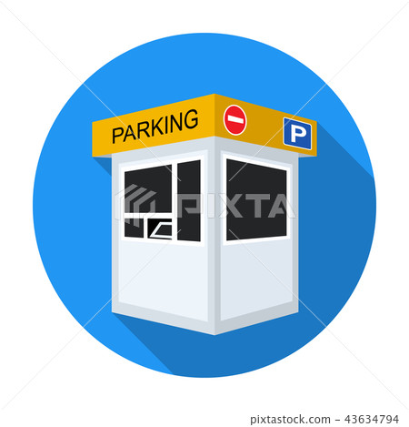 Parking toll booth icon in flat style isolated on white background. Parking zone symbol stock vector Parking toll booth icon in flat style isolated on white background. Parking zone symbol stock vector 43634794