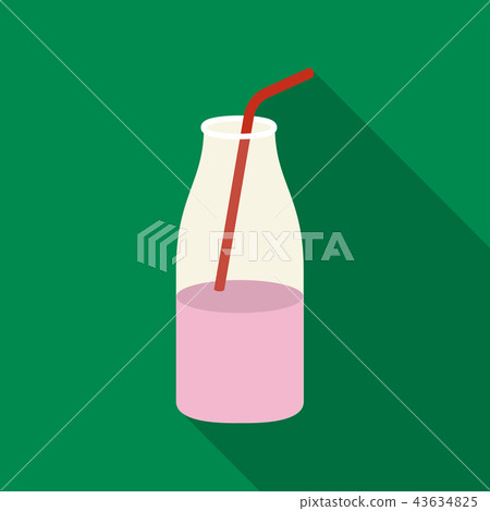 Liquid yogurt icon flat. Single bio, eco, organic product icon from the big milk flat. Liquid yogurt icon flat. Single bio, eco, organic product icon from the big milk flat. 43634825