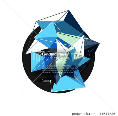 Polygonal geometric design, abstract shape made of triangles, trendy background 43635286