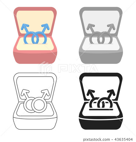 Ring icon cartoon. Single gay icon from the big minority, homosexual cartoon. Ring icon cartoon. Single gay icon from the big minority, homosexual cartoon. 43635404
