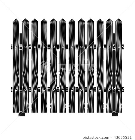 A wooden fence. A different fence single icon in black style vector symbol stock illustration web. A wooden fence. A different fence single icon in black style vector symbol stock illustration web. 43635531