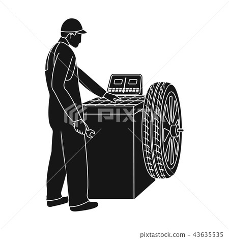 Wheel balancer single icon in black style for design.Car maintenance station vector symbol stock 43635535