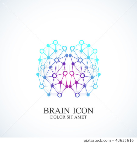 Creative idea concept design brain logotype vector icon. Artificial intelligence brain logo concept 43635616