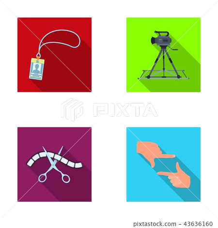 Badge, operator gesture and other accessories for the movie. Making movie set collection icons in 43636160