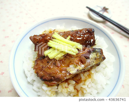 Grilled salmon with rice 43636741