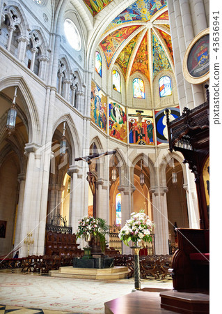 Interior of Almudena Cathedral in Madrid 43636941