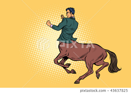 pop art Businessman centaur ready to fight pop art Businessman centaur ready to fight 43637825