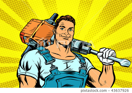 worker with a jackhammer 43637926