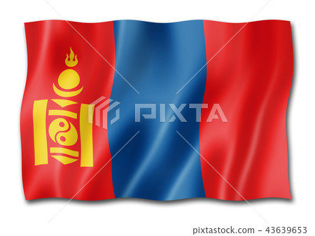 Mongolia flag isolated on white 43639653