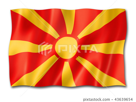 Macedonian flag isolated on white 43639654
