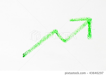 Oil pastel drawing in up trend arrow shape 43640297