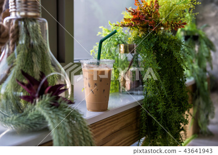 lce espresso coffee with plant decoration 43641943