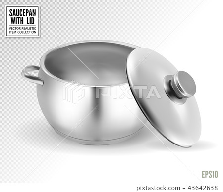 Steel saucepan on a transparent background. Vector illustration template ready for your design Steel saucepan on a transparent background. Vector illustration template ready for your design 43642638