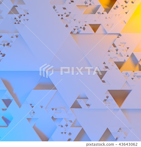 Abstract Irregular Futuristic architectural pattern, triangles 3d illustration background 43643062