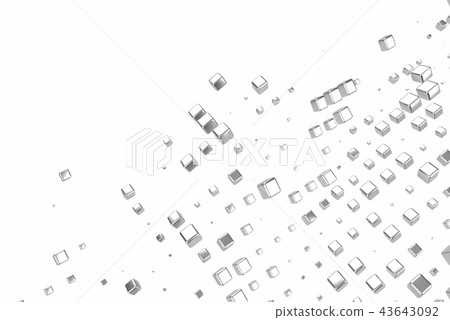 Silver or white gold platinum blocks cubes over white background. Modeling 3d illustration. wealth 43643092