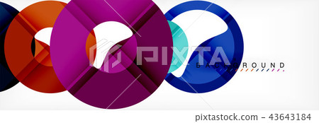 Colorful rings on grey background, modern geometric pattern design. Vector business or technology Colorful rings on grey background, modern geometric pattern design. Vector business or technology 43643184